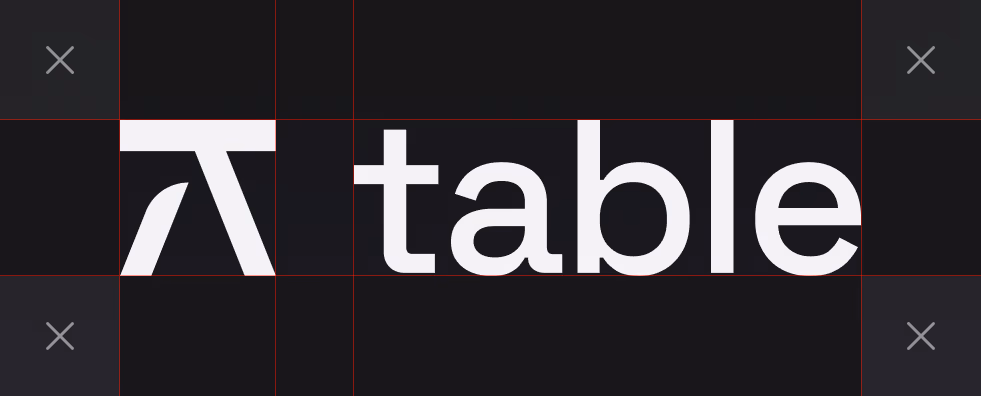 table logo with safe zone markings