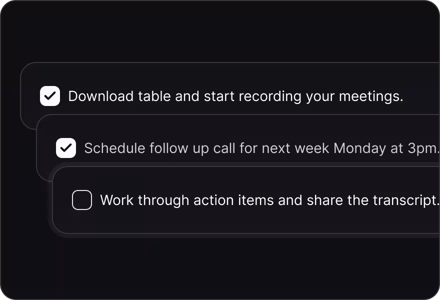 Action items