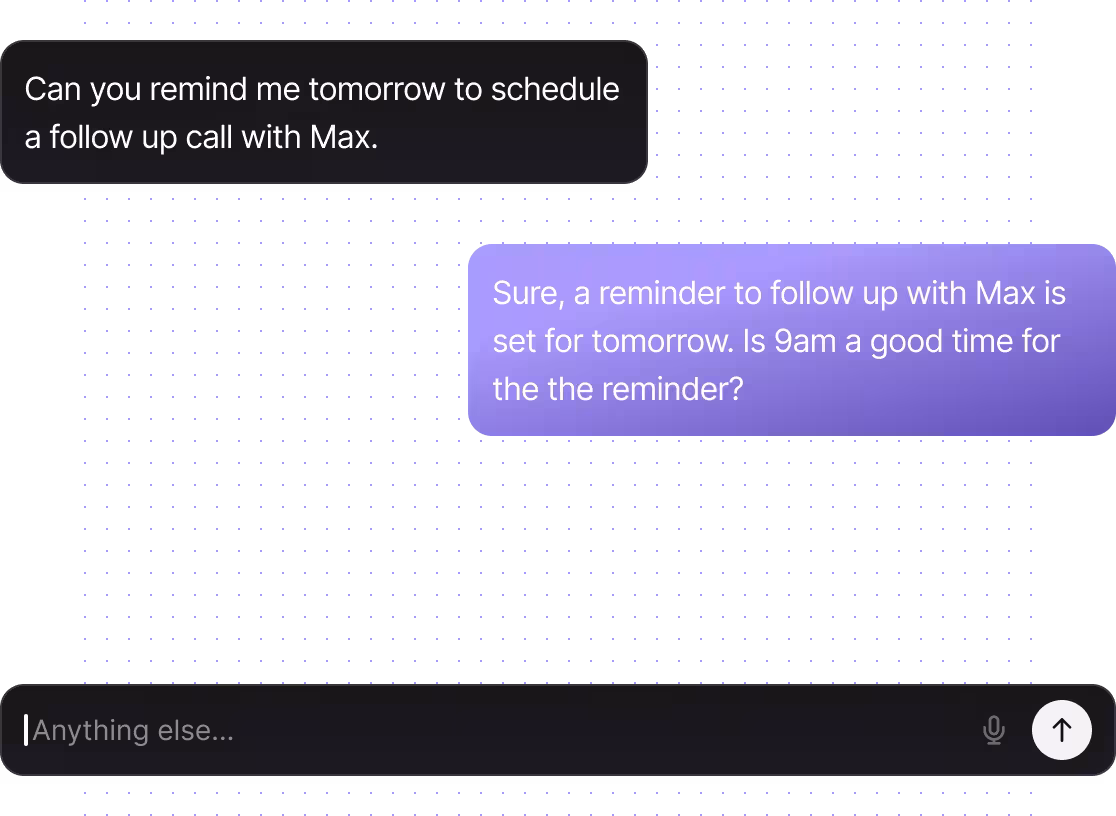 Creating a table follow-up reminder via WhatsApp on mobile