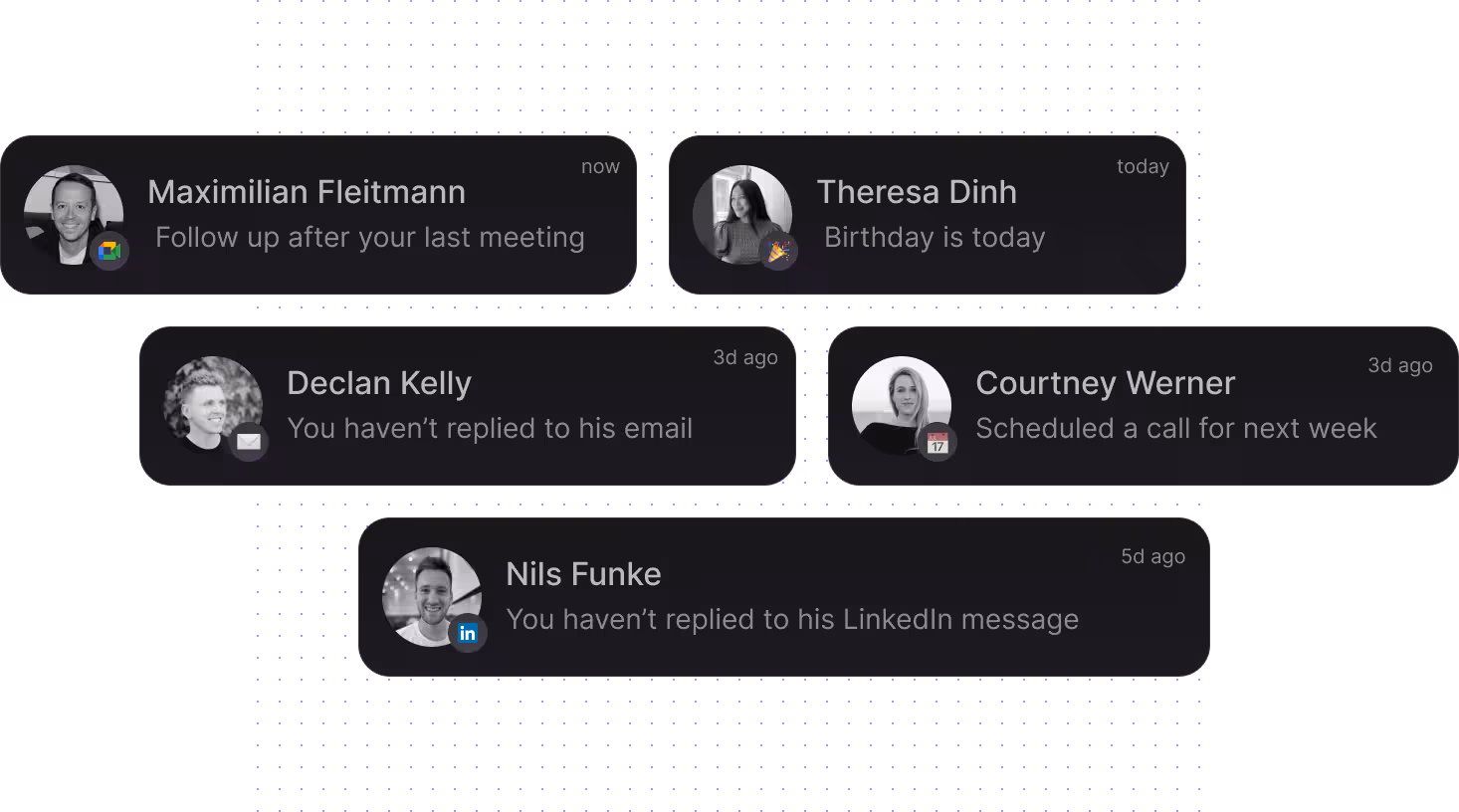 table AI suggesting a smart follow-up reminder for a contact